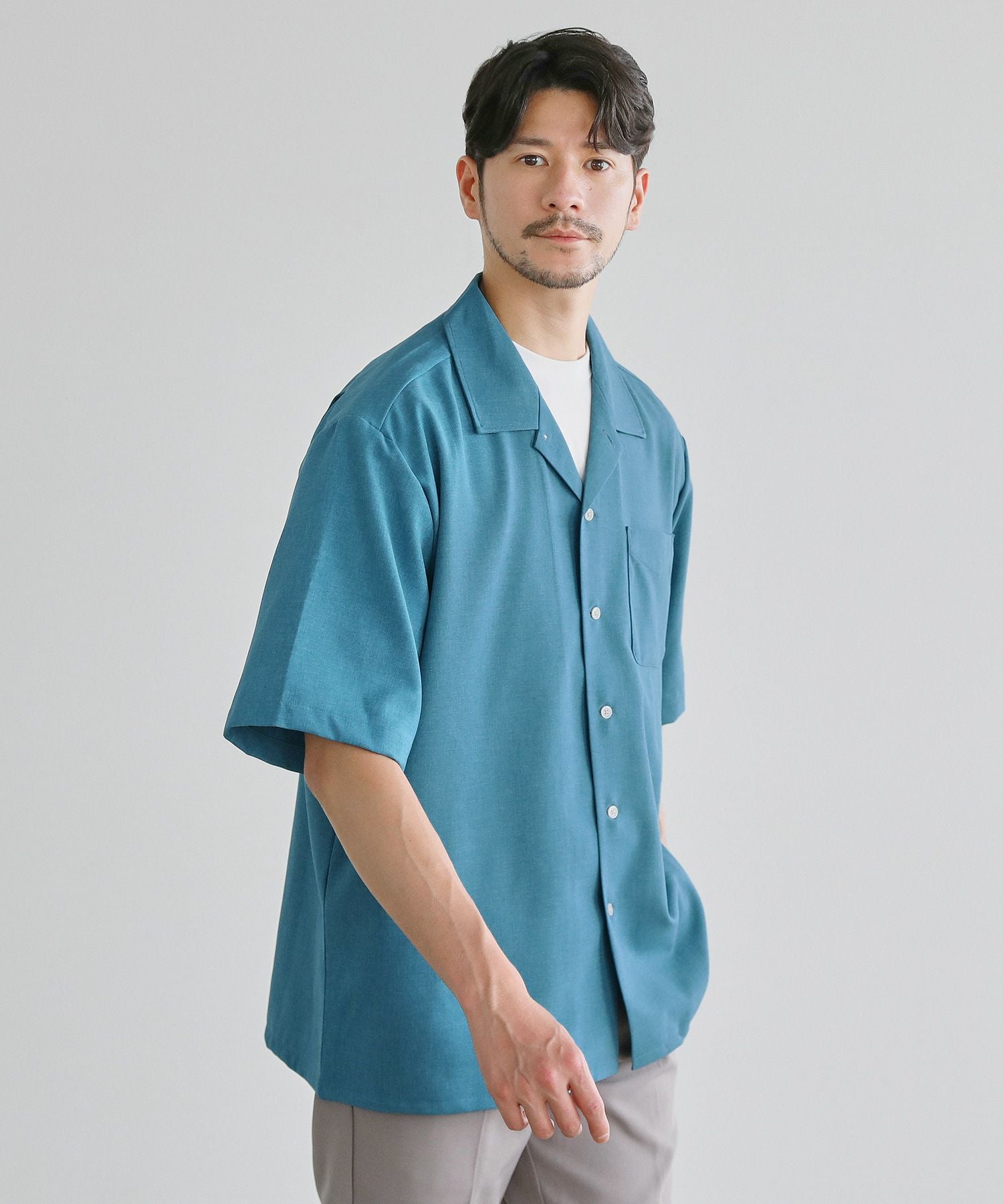 SPU別注Naturemier(TM)日本製テックリネン2WAYオープンカラー半袖