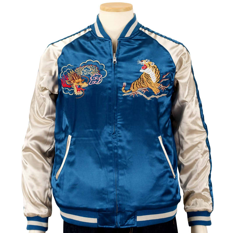 JSKJ-006 鷹虎龍刺繍/別珍リバーシブルスカジャン - スカジャンの