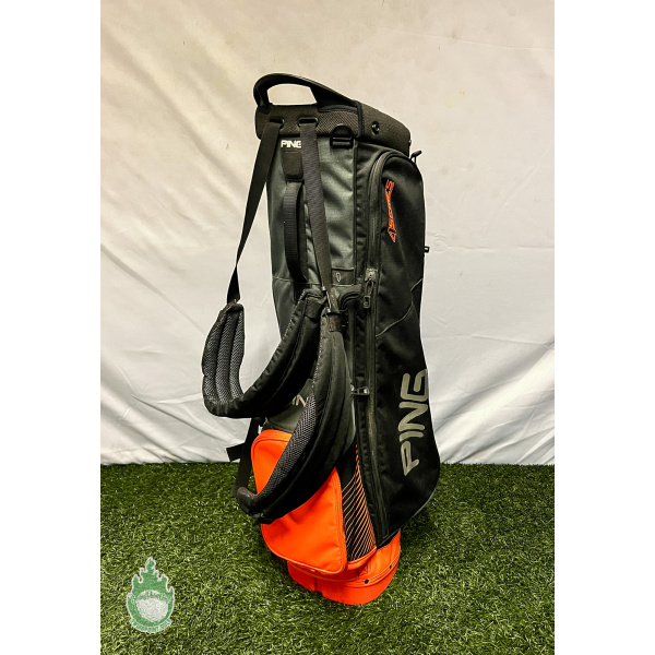 Used Ping 4Series Golf Cart/Carry Stand Bag 4-Way Black/Orange