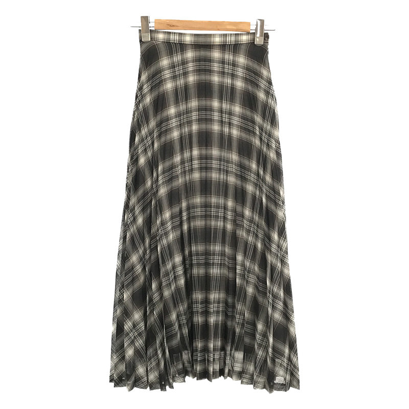 WOOL RECYCLE POLYESTER SHEER CLOTH PLEATED SKIRT ウール