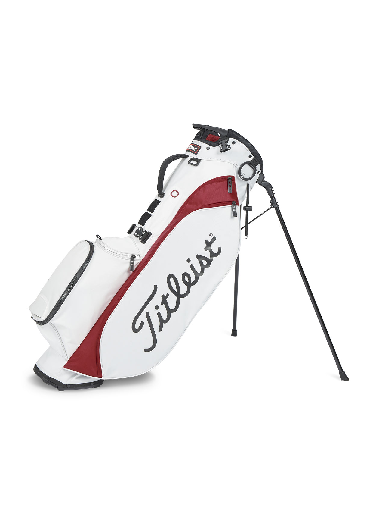 Branded Titleist White/Dark Red Players 4 Stand Bag | Corporate