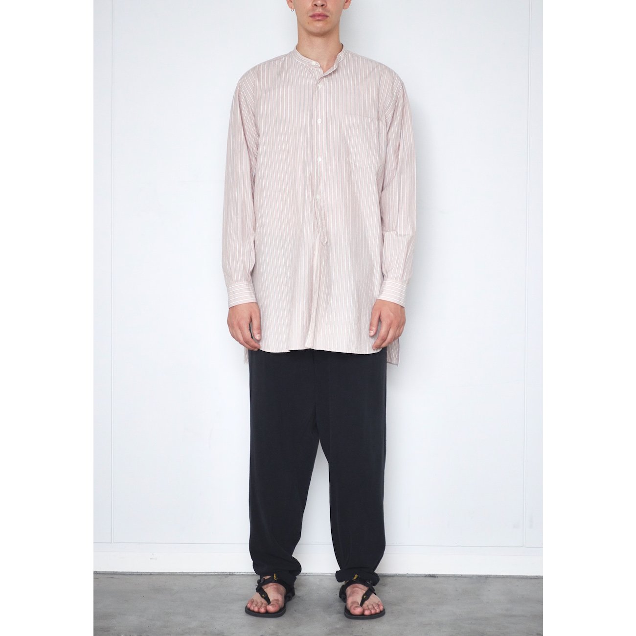 COMOLI / コモリ | バンドカラーシャツ - Pink Stripe | 通販 - 正規