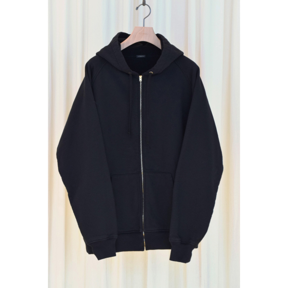COMOLI / コモリ | コットン裏毛 ジップパーカ - Black | 通販 - 正規