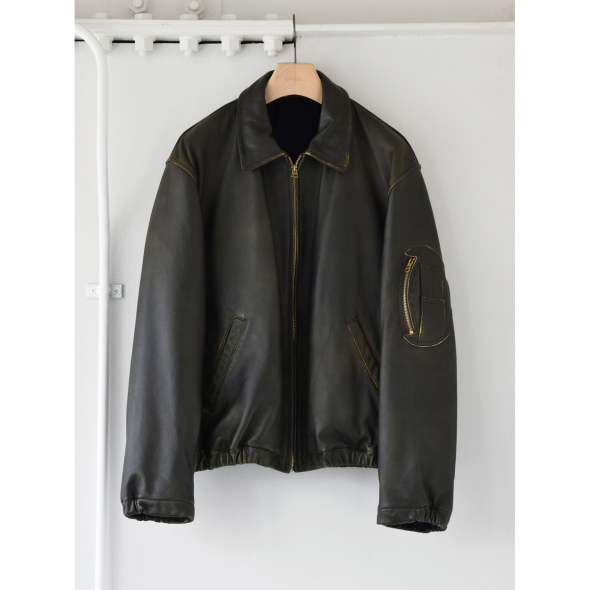 COMOLI / コモリ | レザー ジップブルゾン - Black | 通販 - 正規取扱