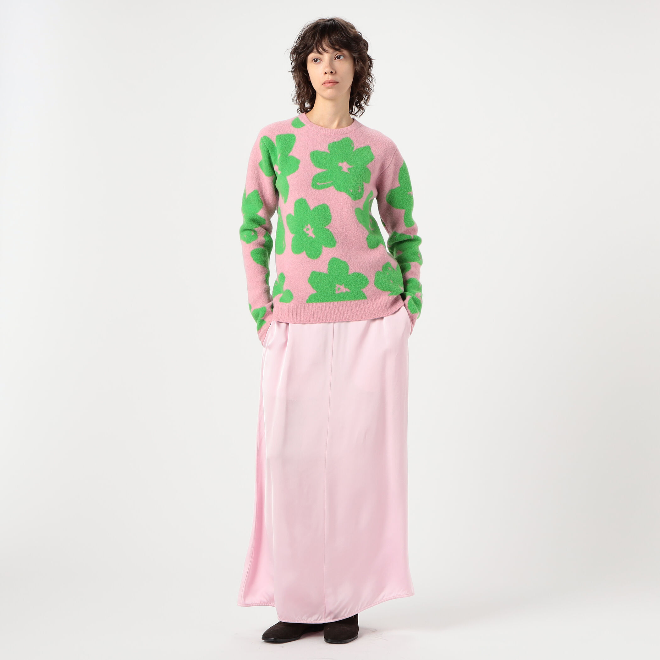 JIL SANDER LS CN JUMPER フラワーモチーフ クルーネックニット