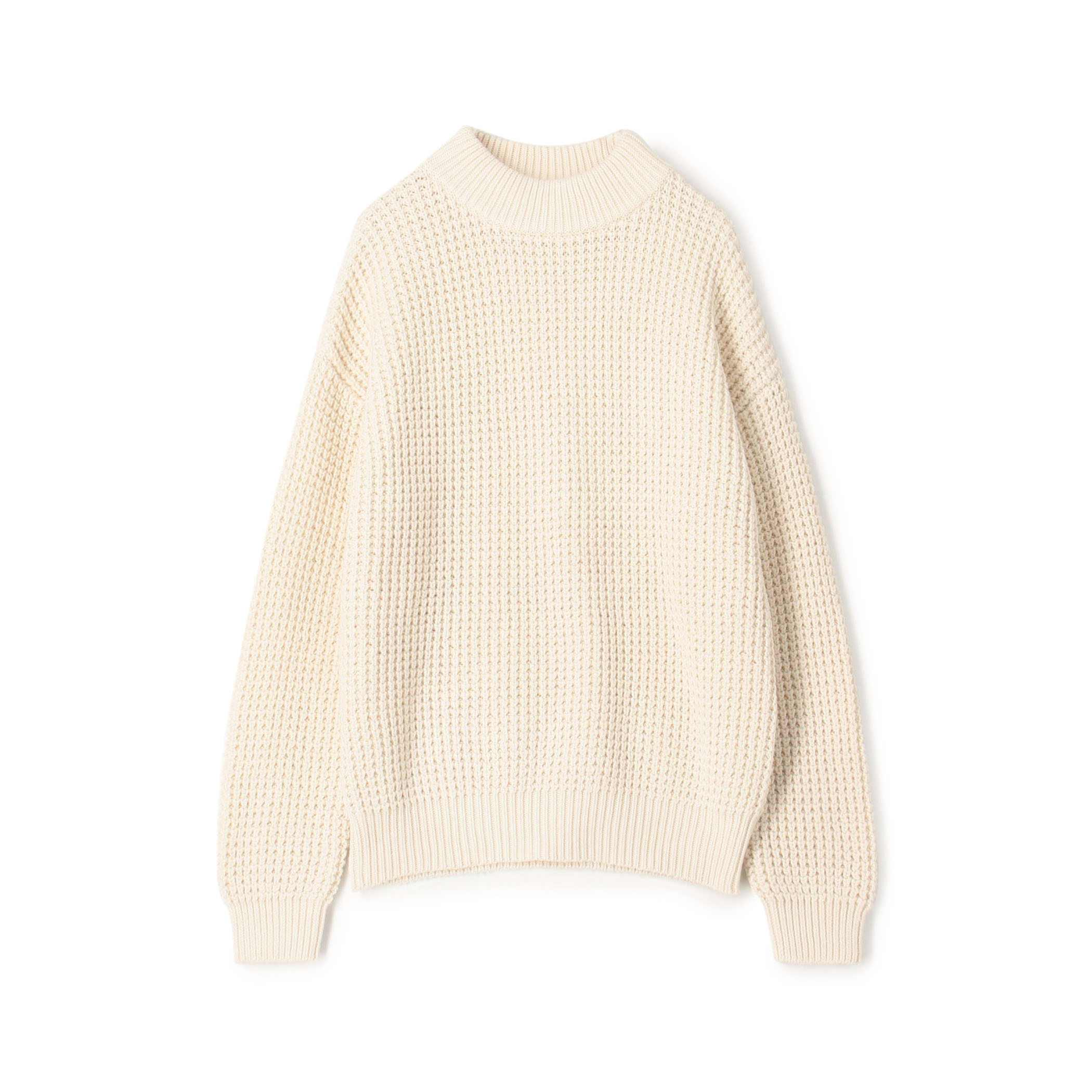 CABaN コットンカシミヤワッフル モックネックプルオーバー