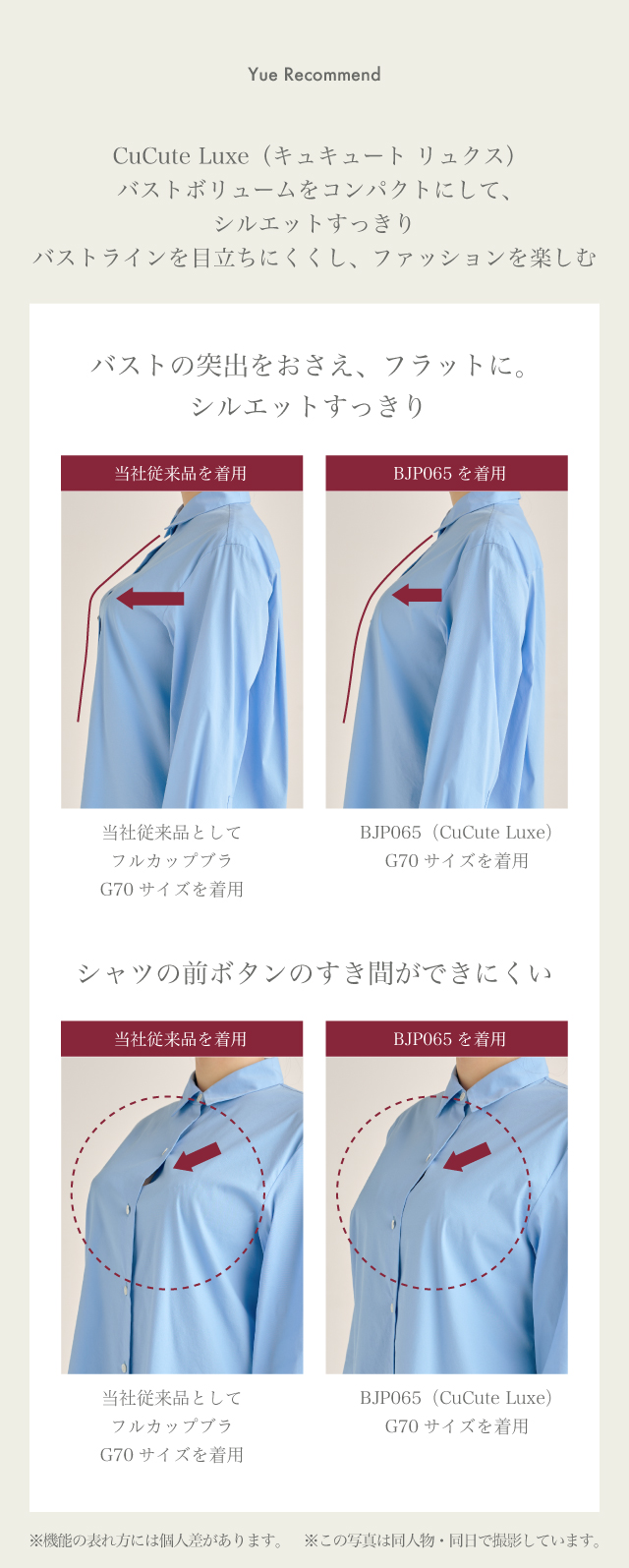 Yue 【CuCute Luxe】バストボリュームをコンパクトに