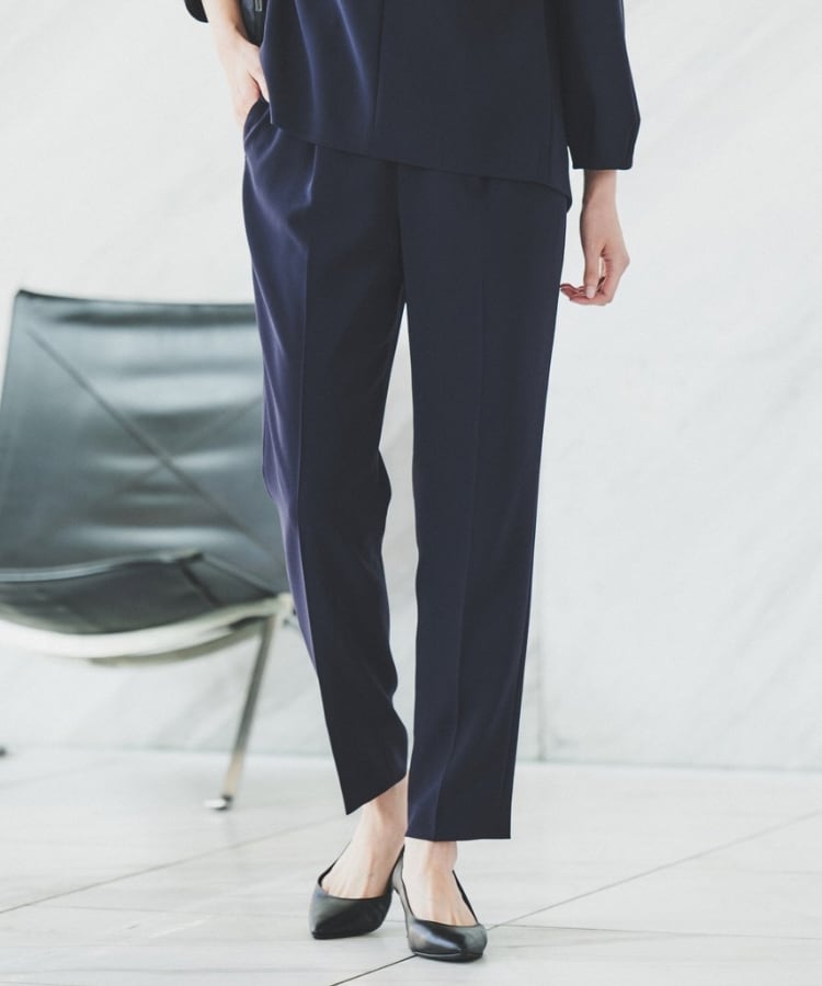 通勤スーツ】タックテーパードパンツ（フルレングスパンツ