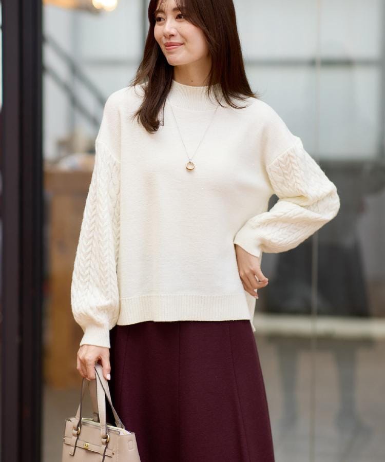 一枚で着映え◎／ゆったりシルエット】ラメ×スパンコールウール混