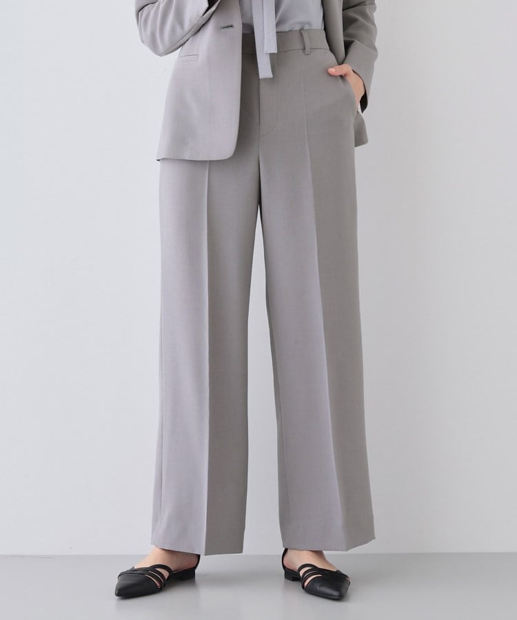 洗える／UVケア／SETUP可能】ウール調ワイドパンツ（パンツ(単品