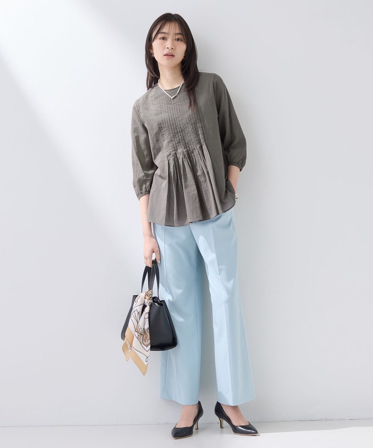 コットン100％】タックシアーブラウス（シャツ・ブラウス） | INDIVI