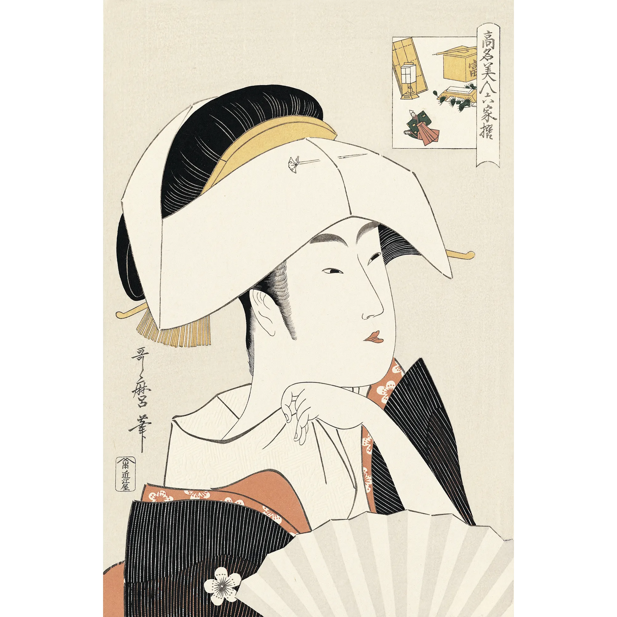 Kitagawa Utamaro（喜多川歌麿） 喜多川歌麿「高名美人六家撰」全6図