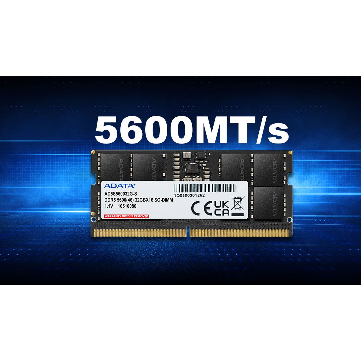 ADATA DDR5 5600 MT/s 32 GB (1×32 GB) CL46 SO-DIMM 262-Pins ECC