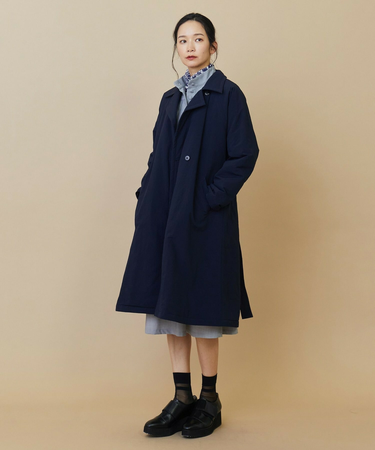 ナイロンタッサーステンカラーコート｜BIGI online store - ビギ