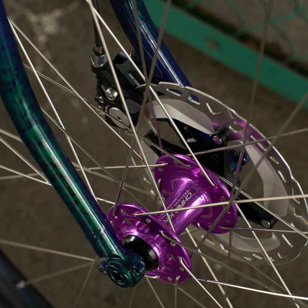 CHRIS KING* R45 disc road hub front (3d violet/center lock) - BLUE
