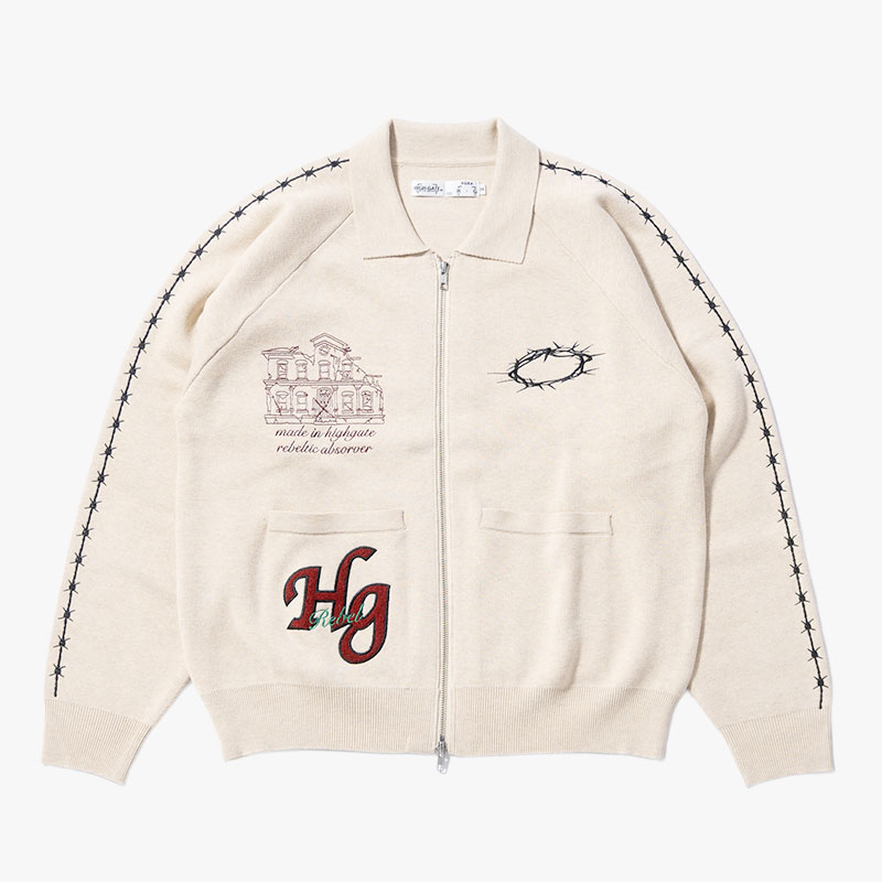 BARBED WIRE KNIT TRACK JACKET -3.COLOR- | IN ONLINE STORE