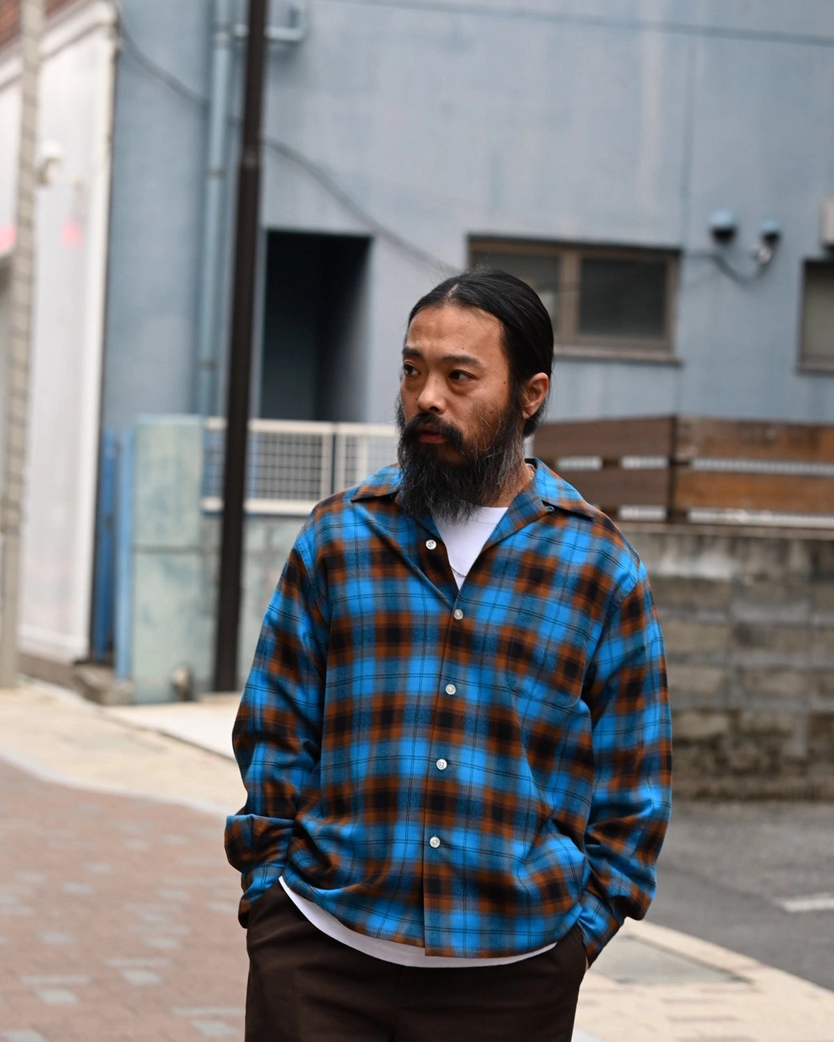 WACKO MARIA(ワコマリア) / OMBRE CHECK OPEN COLLAR SHIRT L/S -TYPE
