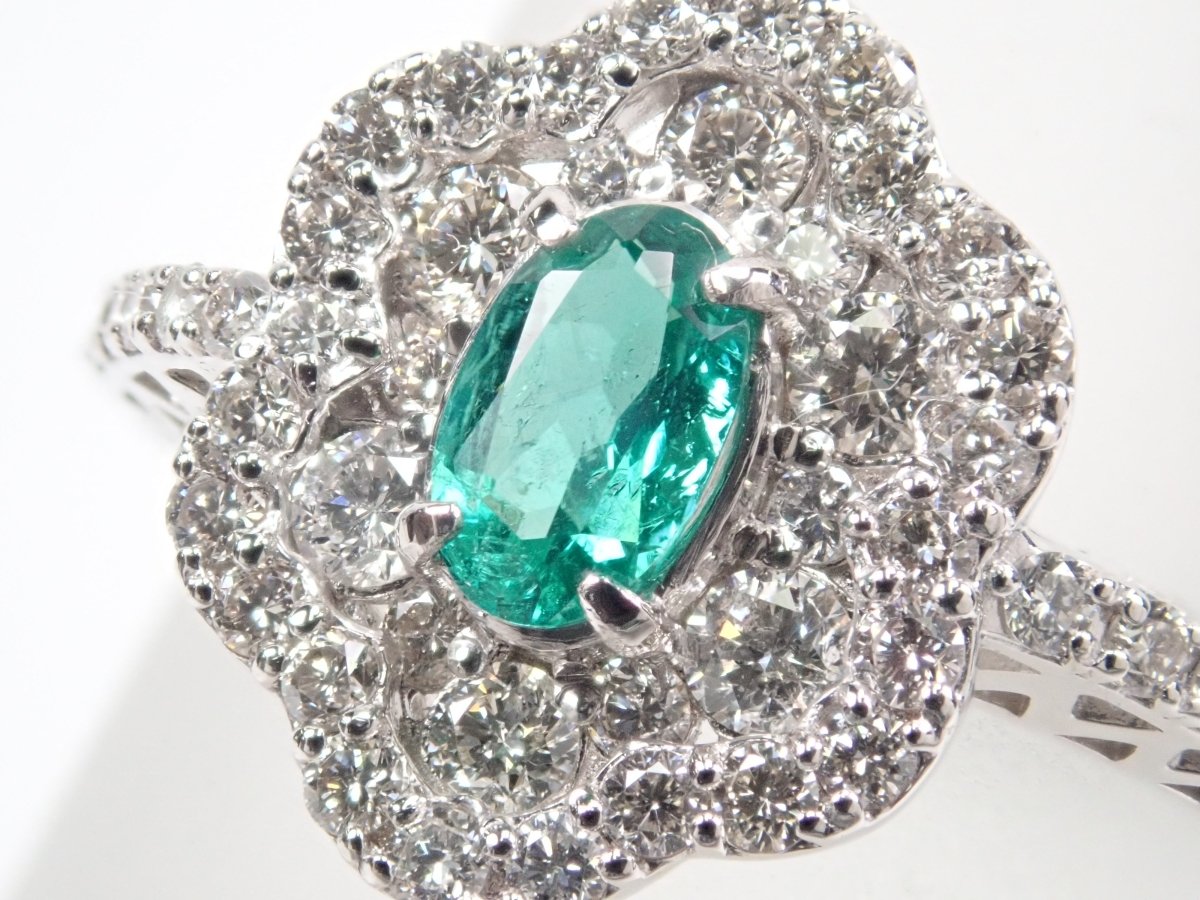 Pt900ブラジル産パライバトルマリン0.297ct・ダイヤモンド0.62ctリング