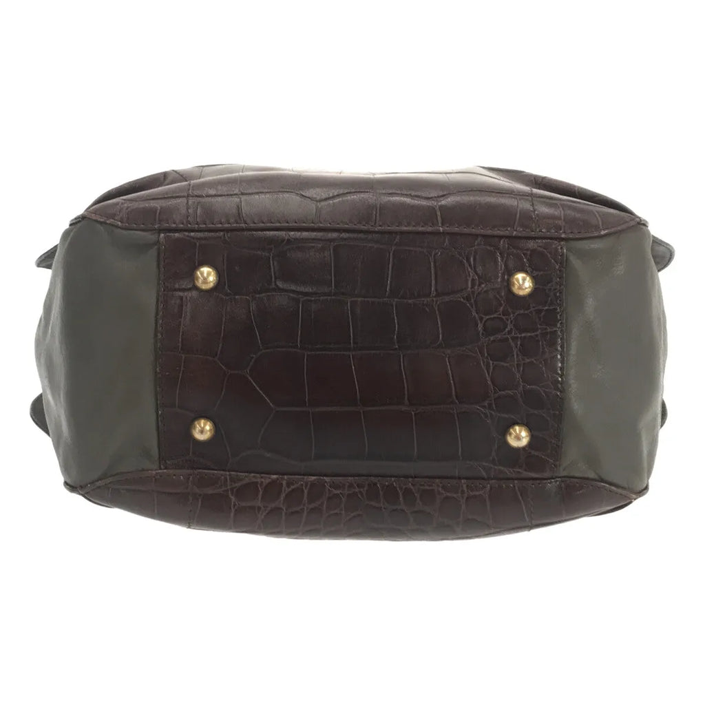 FURLA / フルラ | クロコダイル型押し トートバッグ | ブラウン