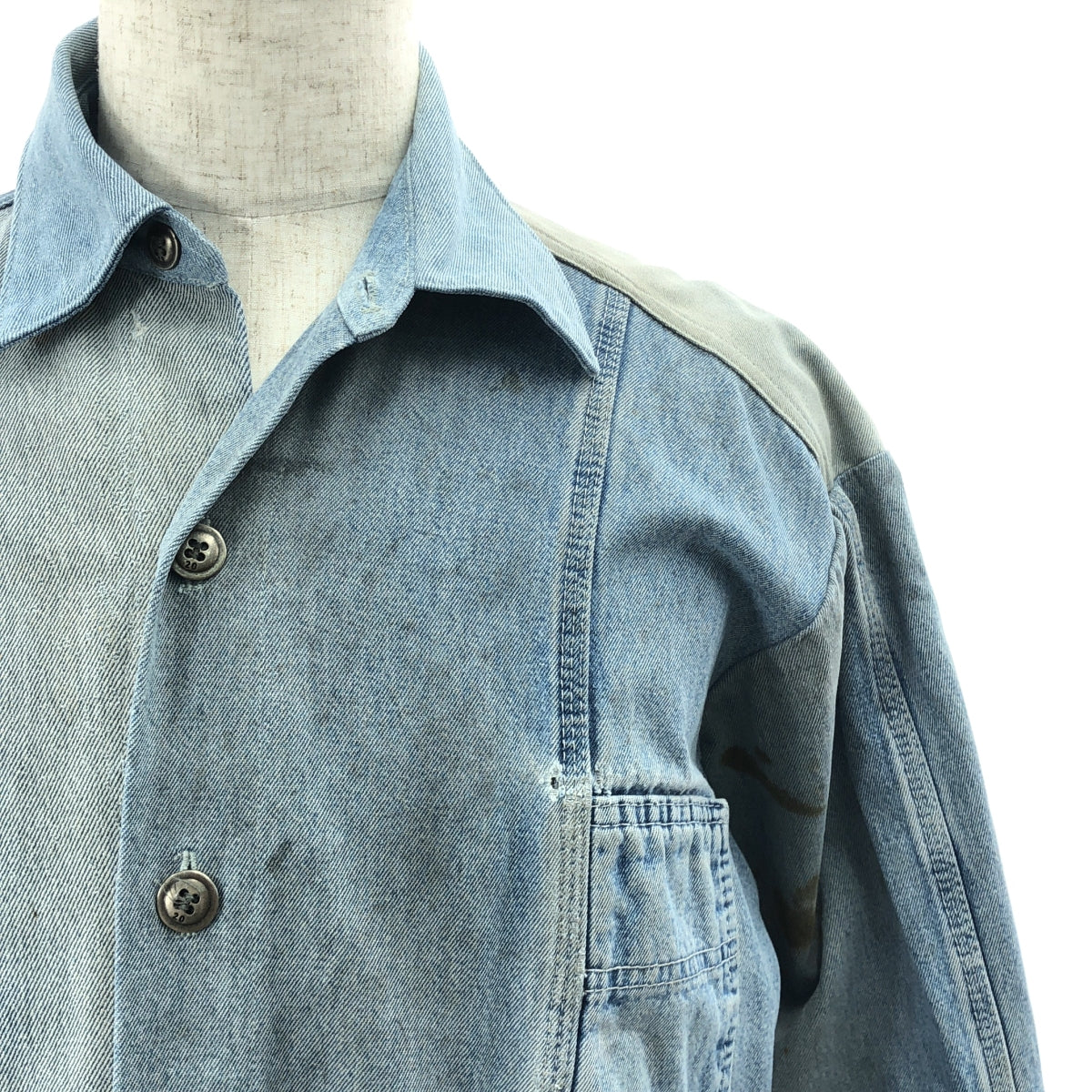 GREG LAUREN / グレッグローレン | OVERALL COLLARED BOXY DENIM / 再