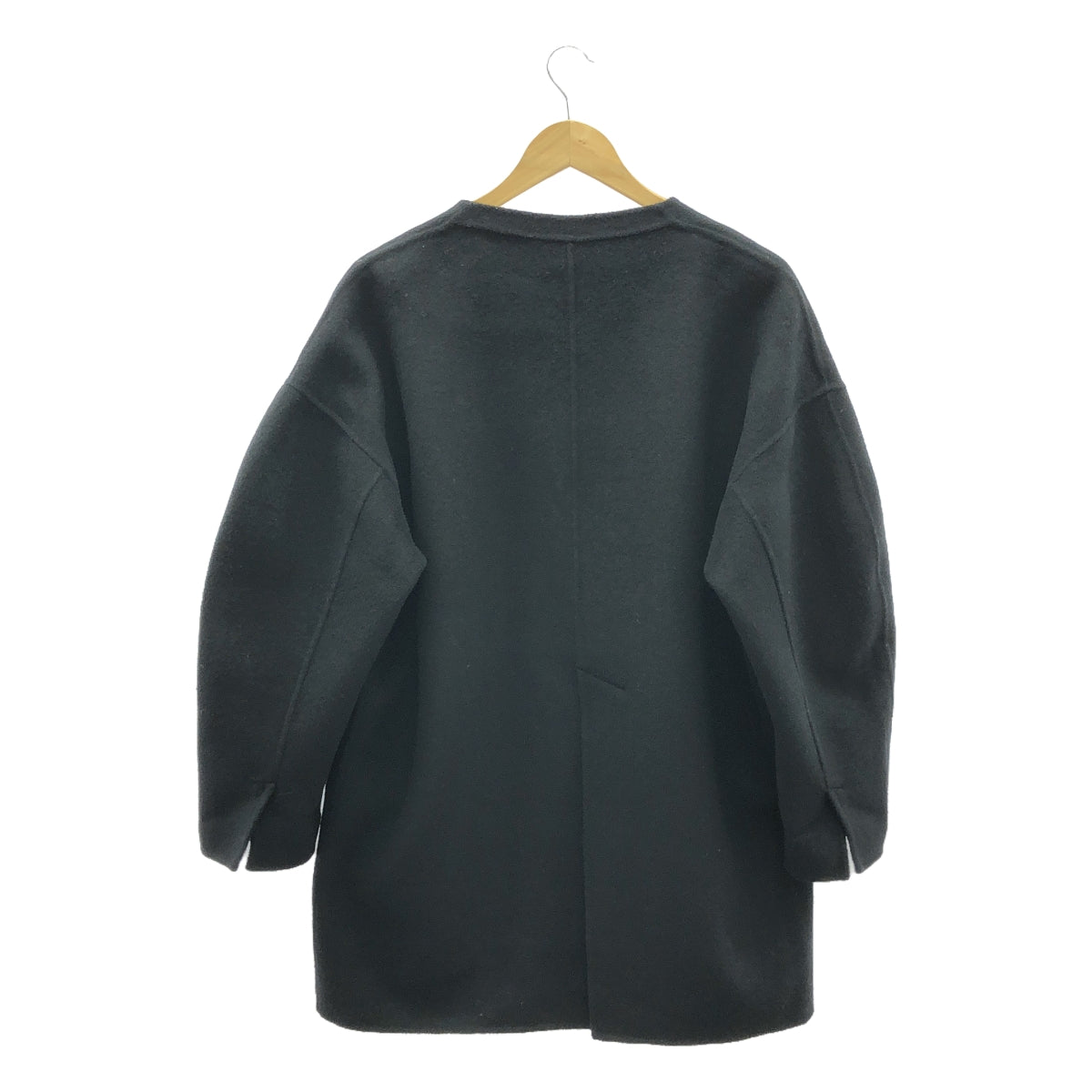 ENFOLD / エンフォルド | ウールリバー カーデコート | 36 | ブラック