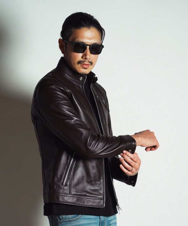 SHEEP LEATHER/シープレザー シングルライダースジャケット｜メンズ