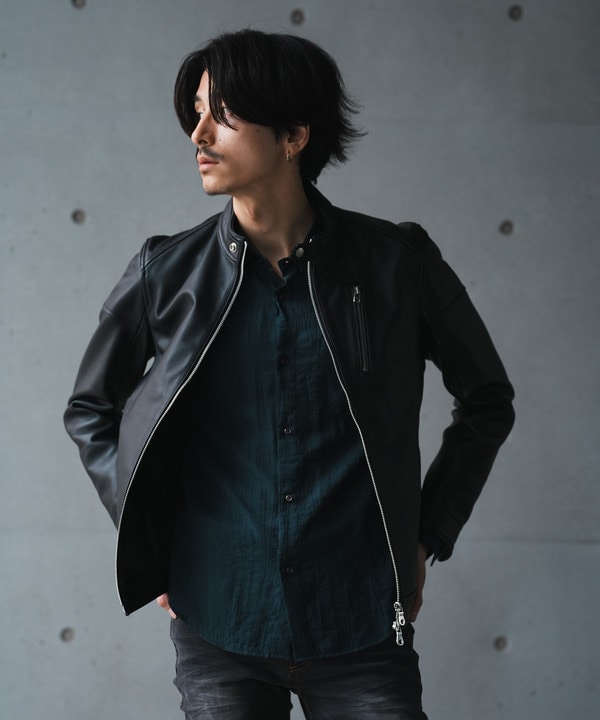 SHEEP LEATHER/シープレザー シングルライダースジャケット｜メンズ