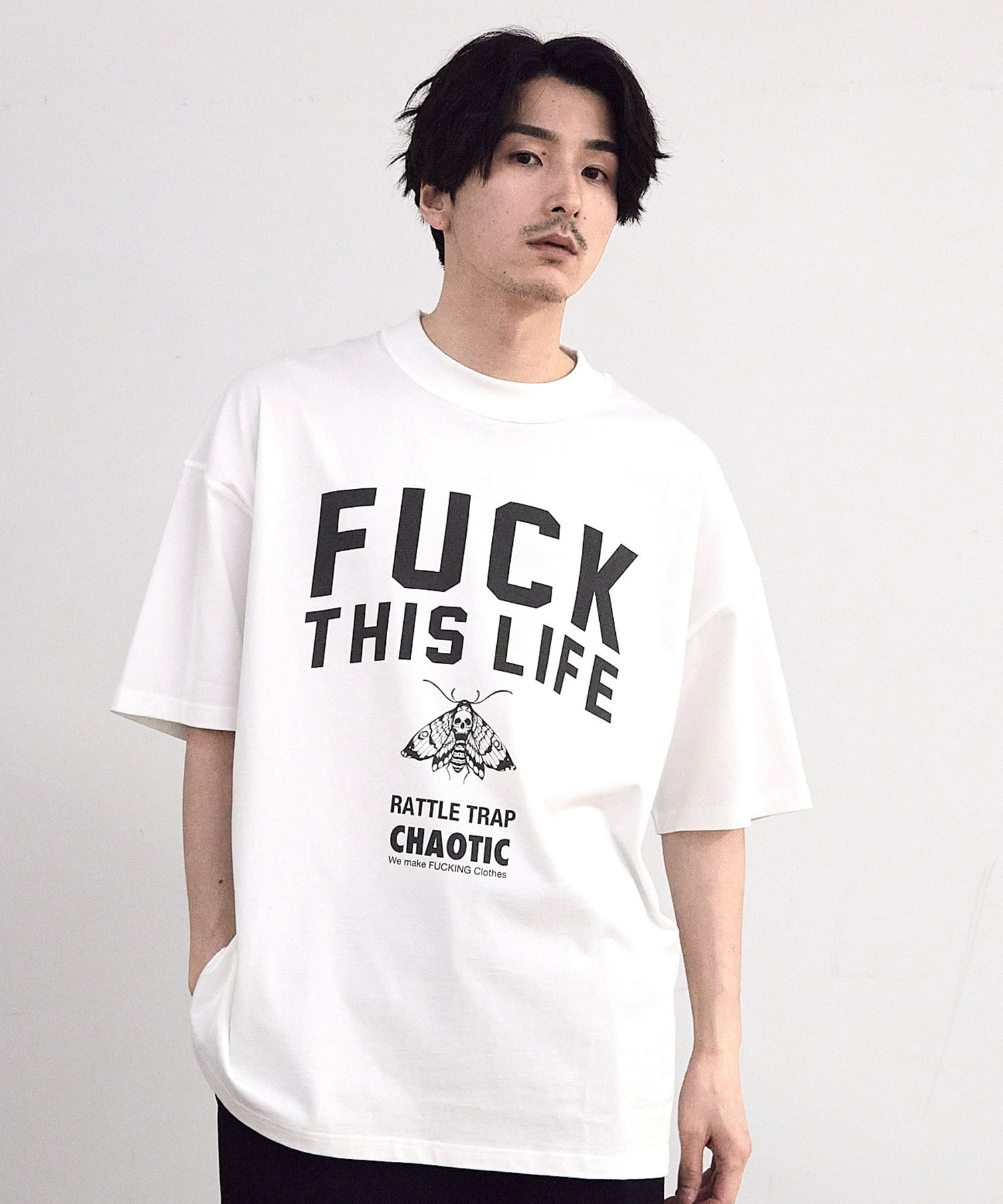 CHAOTIC】別注FUCK THIS LIFEプリントオーバーサイズTシャツ｜メンズ