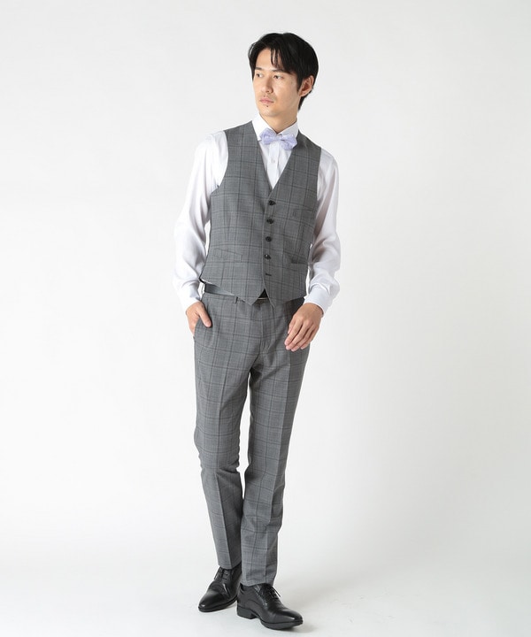 クラシカルグレンチェックベスト（同素材セットアップあり）｜メンズ
