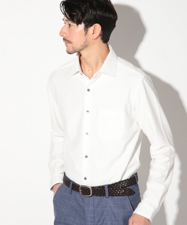 サッカージャガードワイドカラーシャツ｜メンズファッション通販 MEN'S