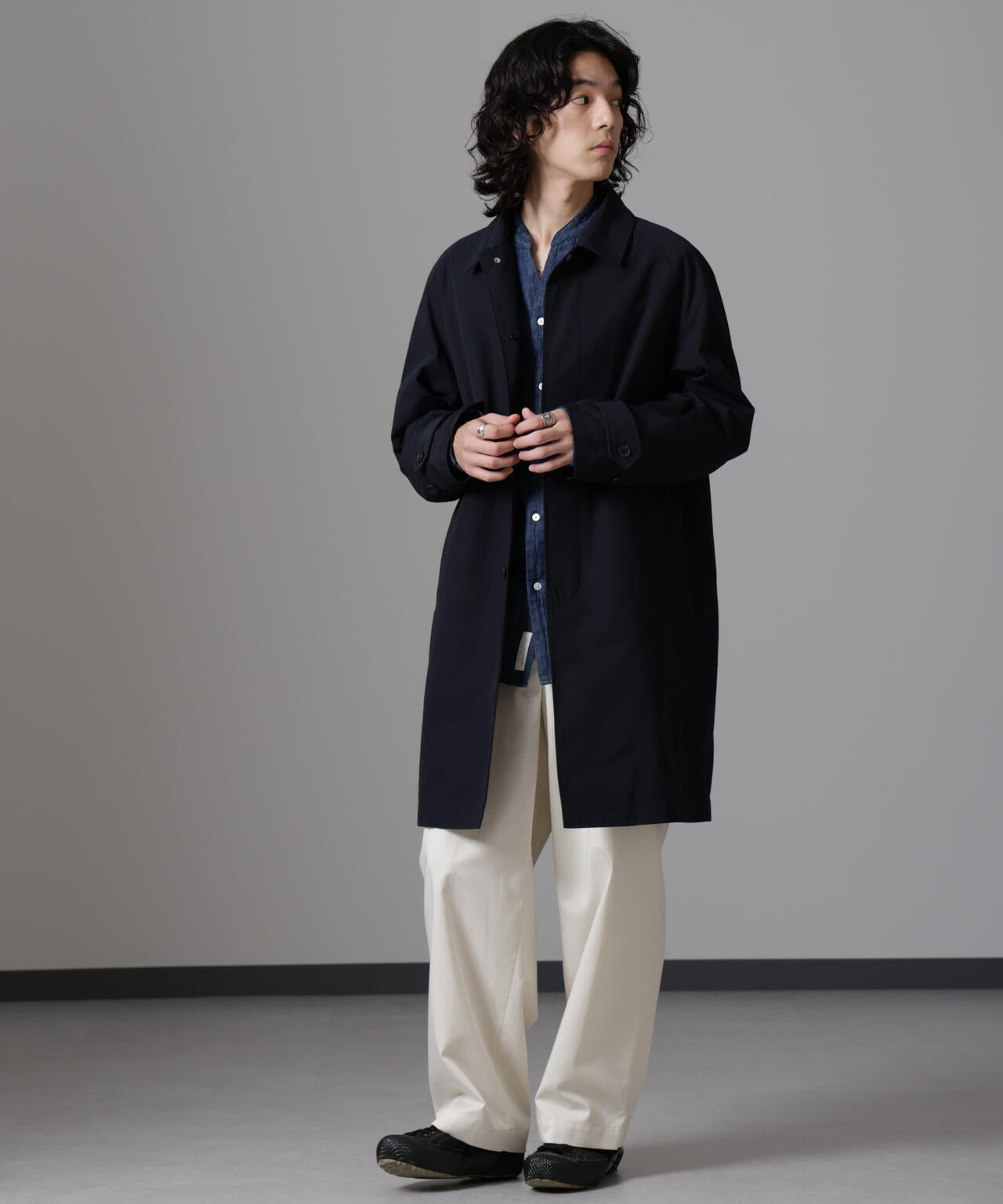 ウェザークロス ラグラン ステンカラー コート