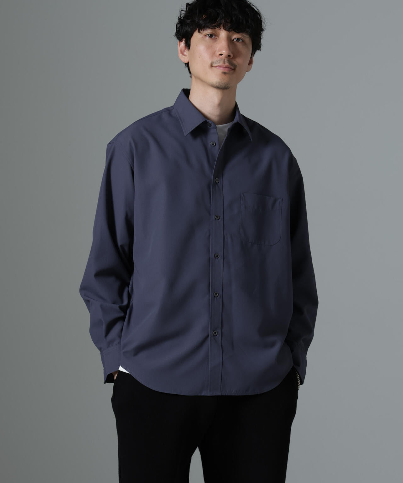 AMATA コットン タッチ レギュラーカラー シャツ