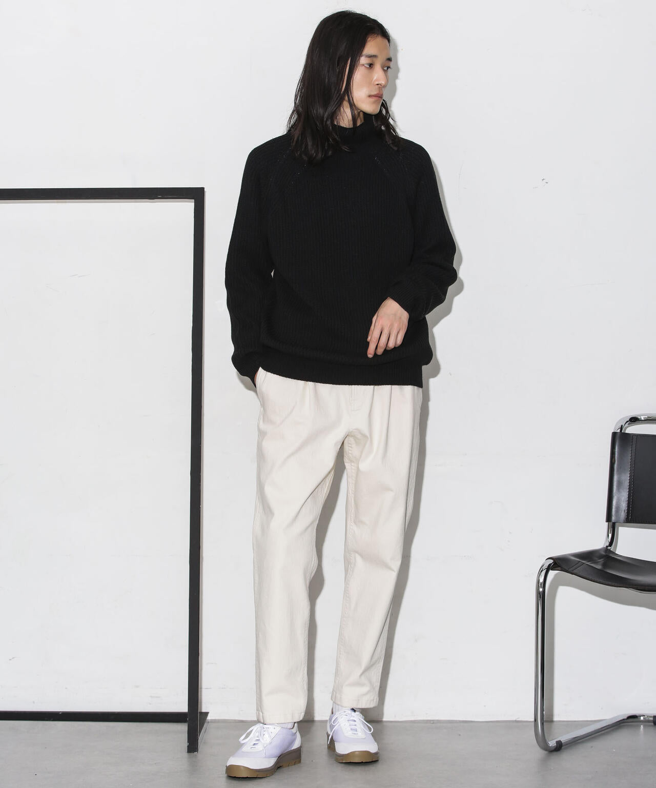 ベーシック 畦編み タートルニット