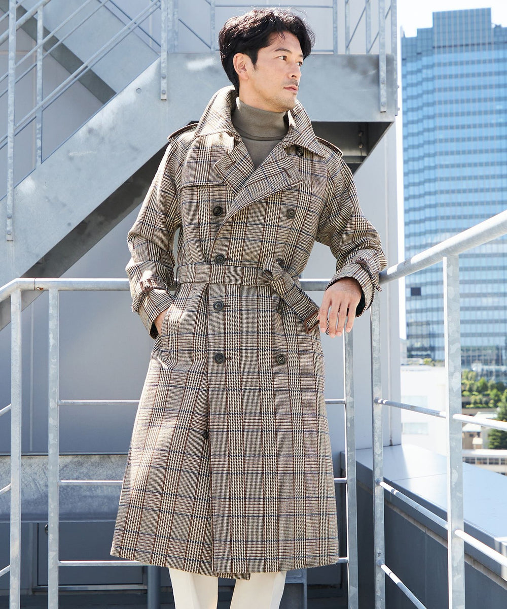 SANYOCOAT×Paul Stuart】 ブリティッシュツイード ダブルトレンチ