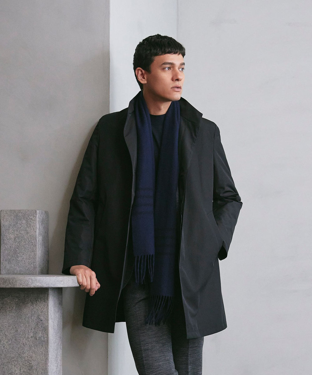 BLACK OF BLACKs】スタンドカラーコート/袖まで中わたキルトライナー