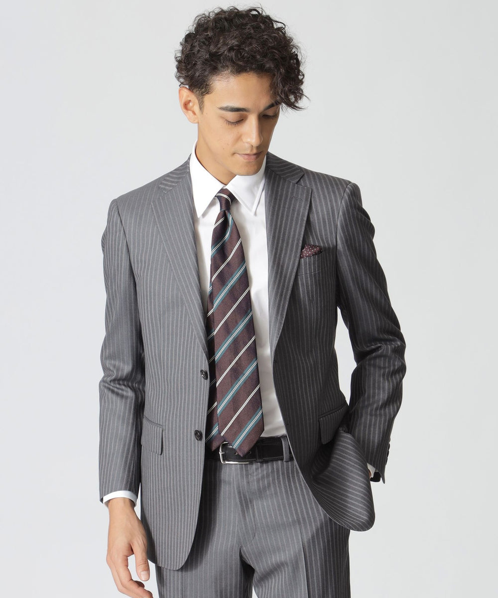 EASTGATE MODEL」 ライトグレーストライプ柄スーツ(スーツ)｜Paul