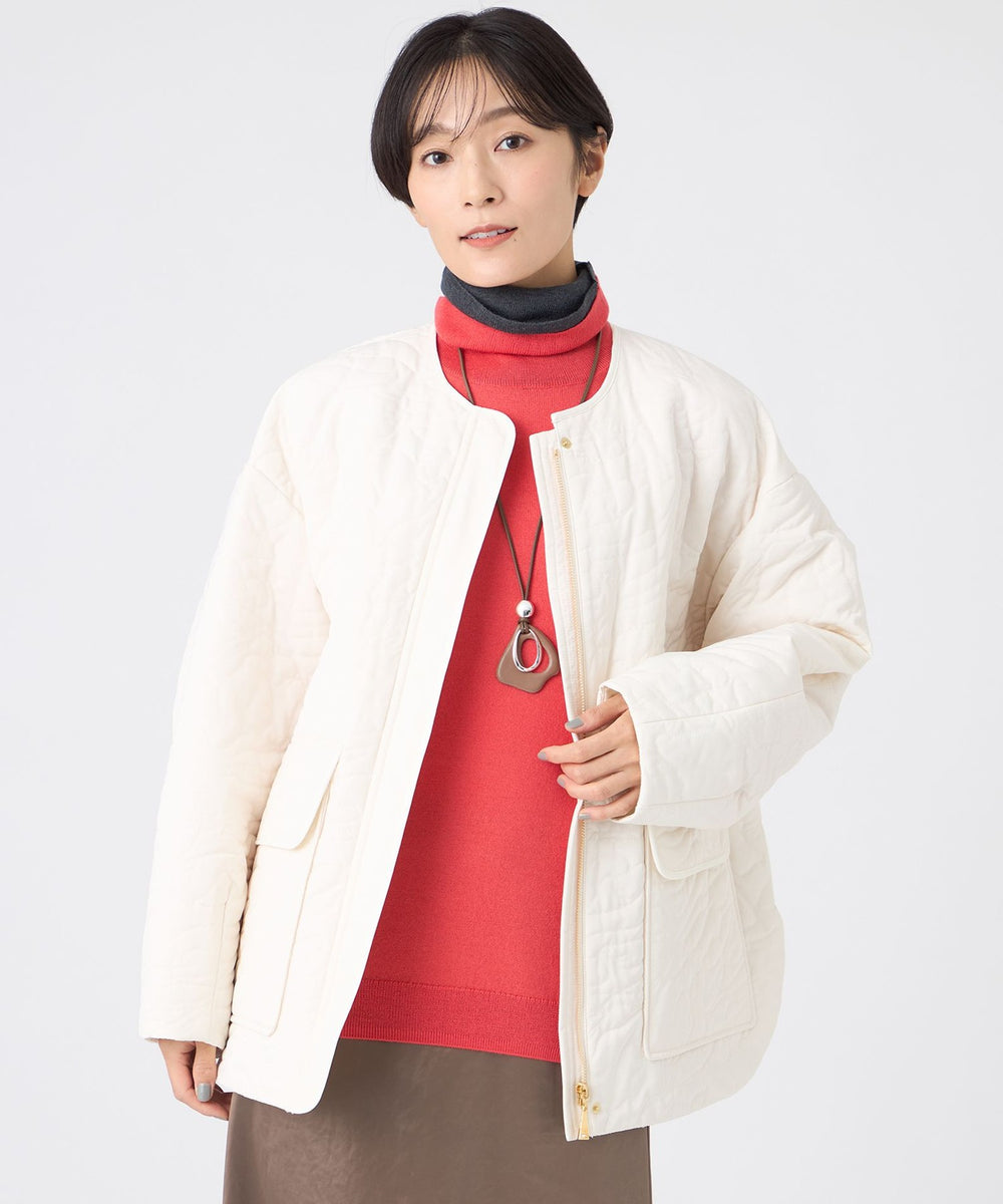 カタログ掲載】【マシンウォッシャブル】アニマルキルトノーカラー