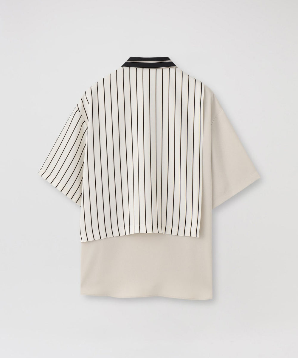 CULLNI/クルニ】シャツ Melange Stripe Twill Asymmetrical Stripe
