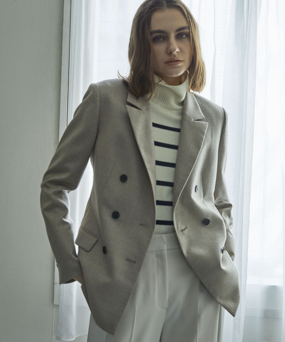 VERY NaVY2024年12月号掲載】ストレッチウールフラノ ダブルブレスト