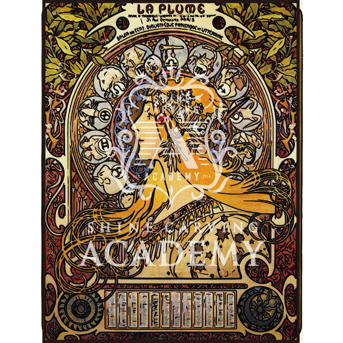 ミュシャ × 黄道十二宮 ― 牡羊座、Aries 銀メッキ付き白銅貨