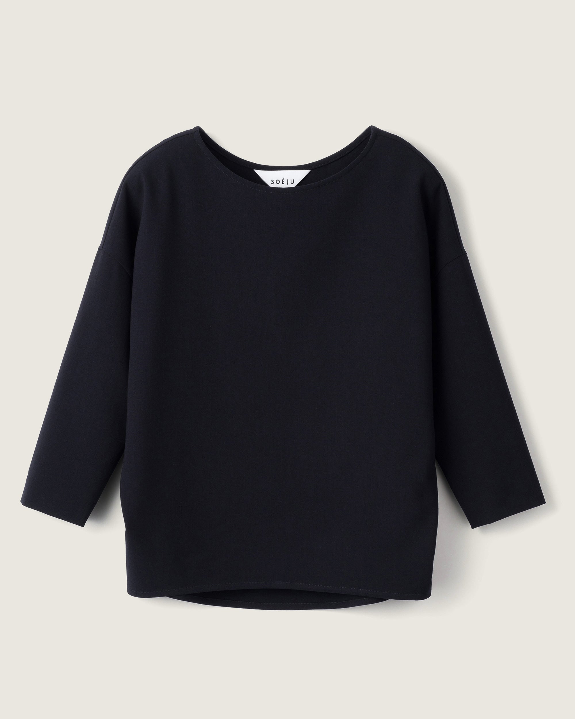 ウールライクコクーンブラウス8分袖-SOÉJU online store｜上質な大人の