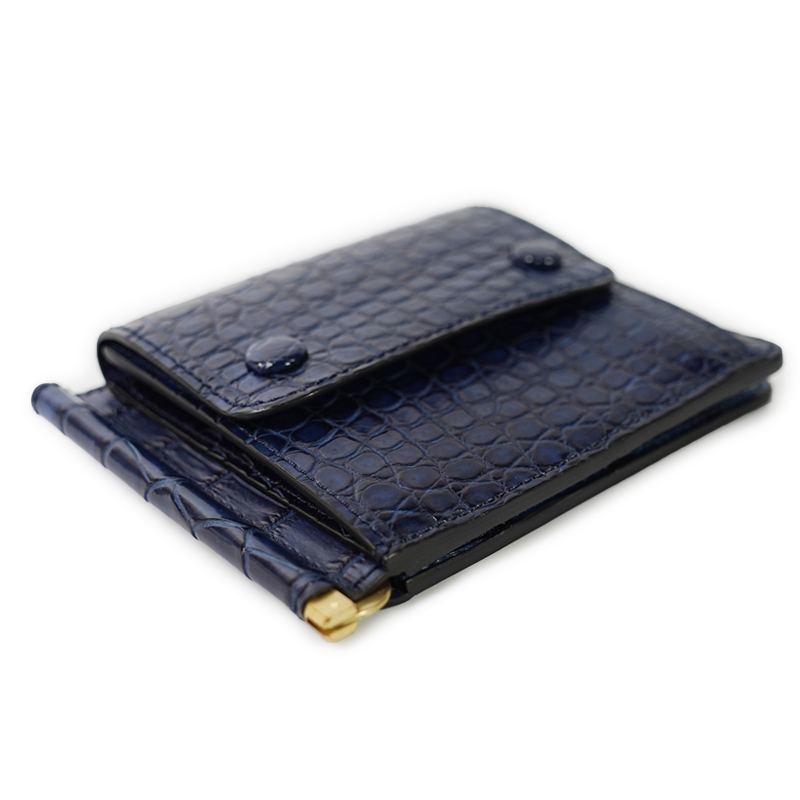 藍染め Crocodile - Money Clip -｜SLOW – スロウ 公式ECサイト | 革製