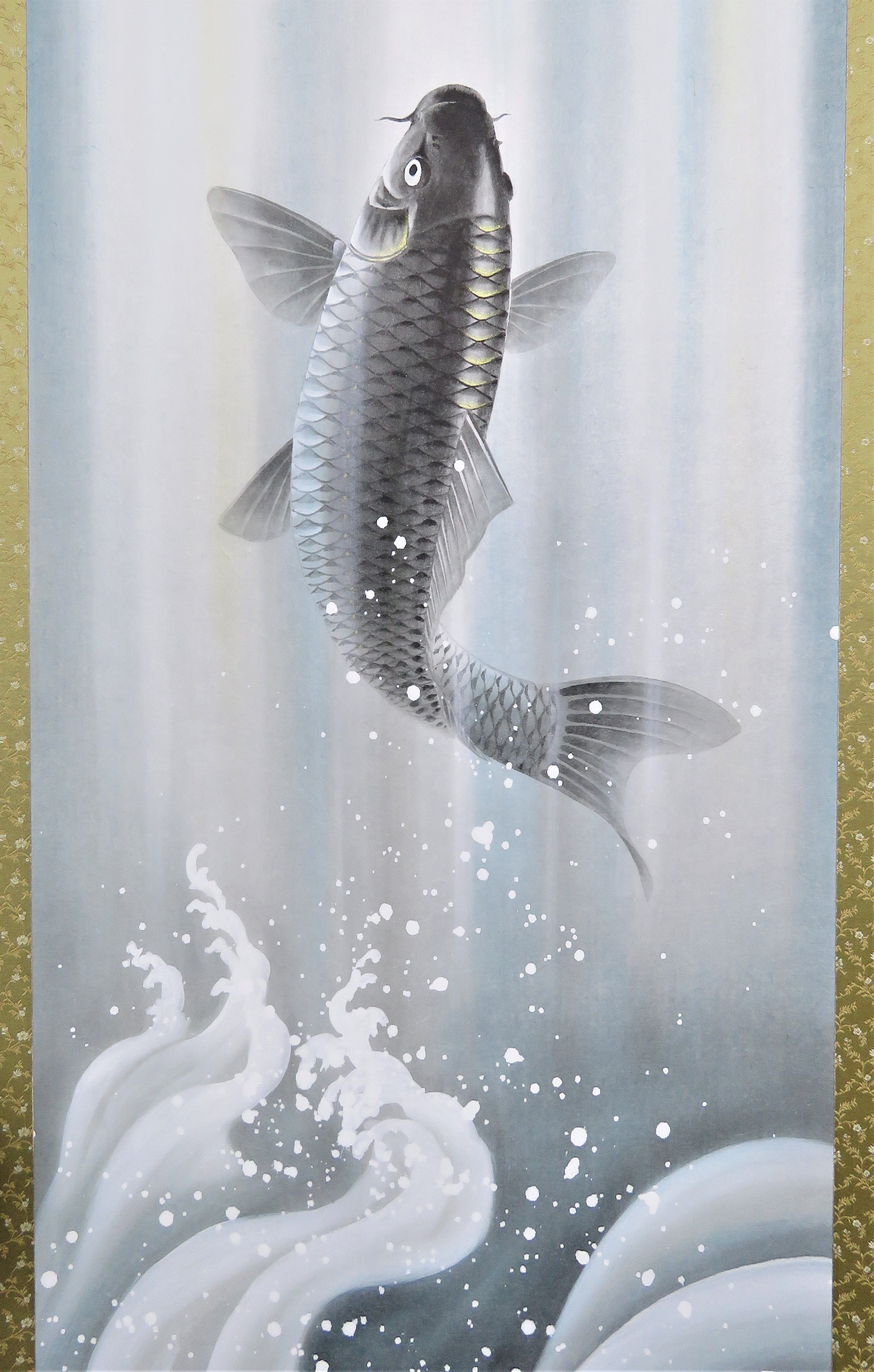 島田稔明 「昇鯉」掛軸のご案内 | 大阪の掛軸・工芸品・古美術品の販売