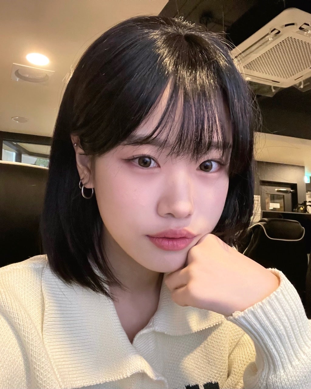 ピンクエイジのウィッグ 前髪ウィッグ）手植えシースルーバング