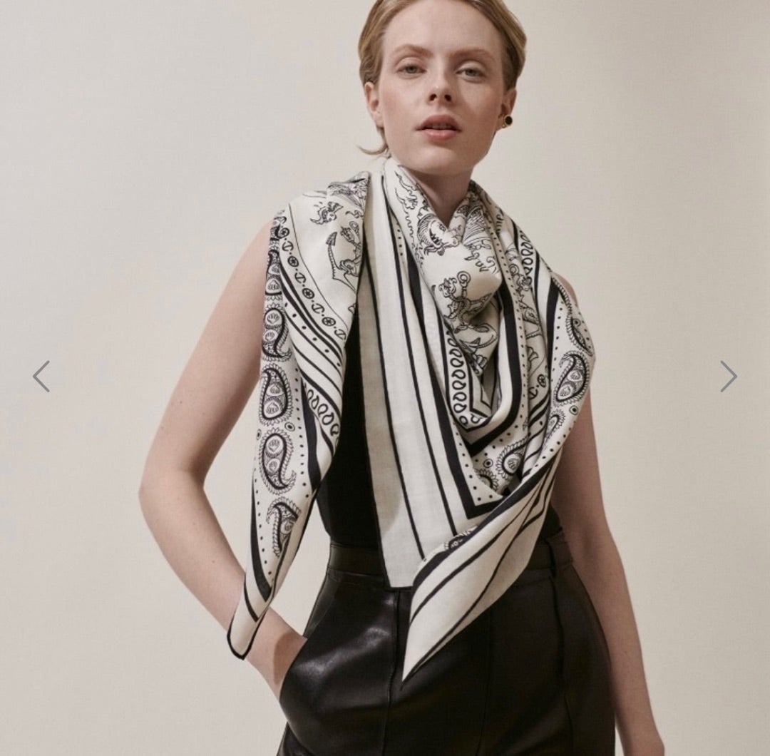 Hermes HERMES エルメス カレ 140 ジェアン カシシル アラベスク 黒