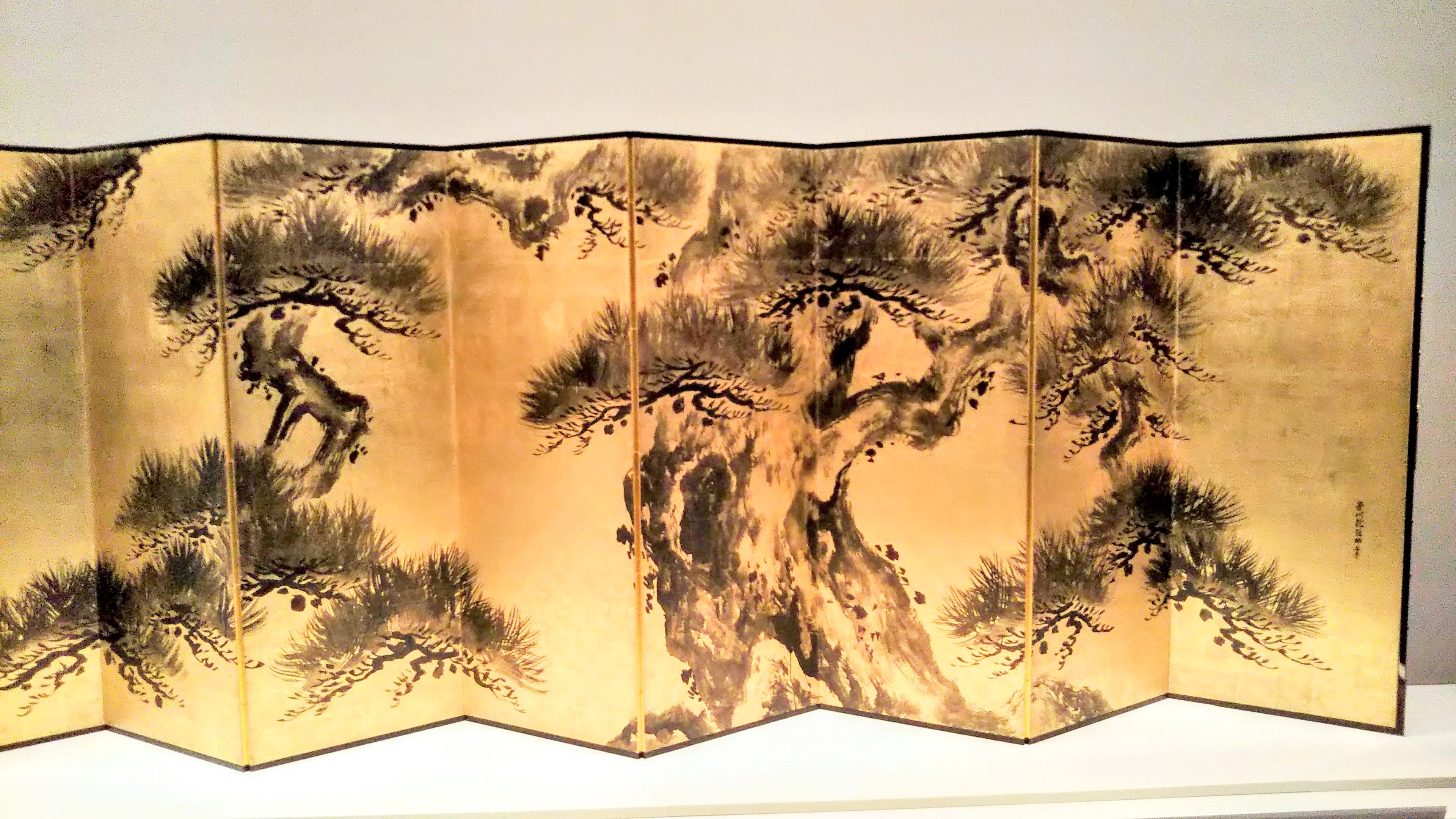 狩野典信 《松梅図屏風》江戸時代 18世紀 ＠アーティゾン美術館