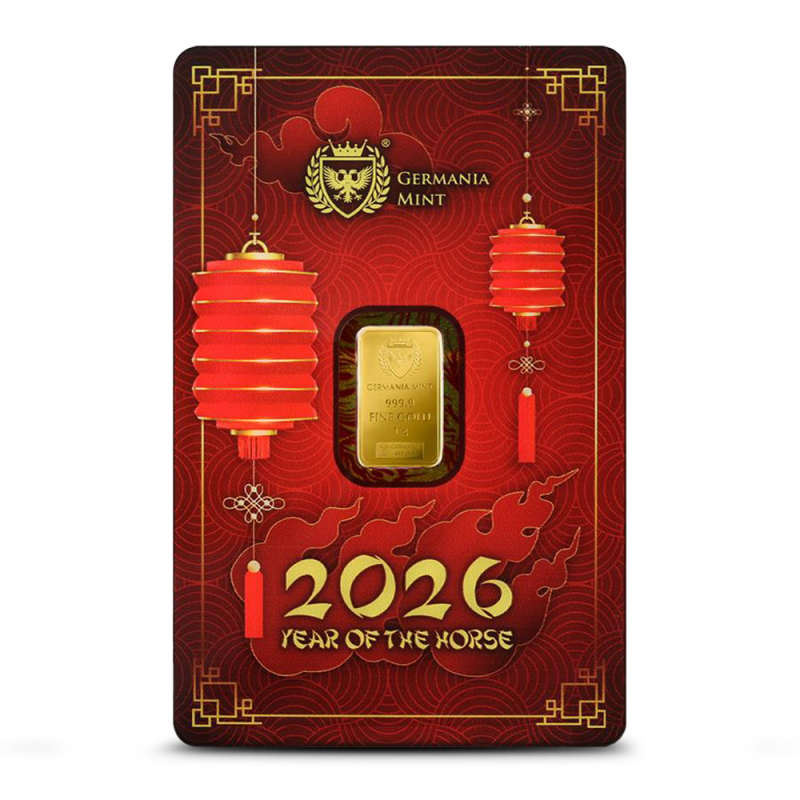 2026 1 Gram Germania Mint Lunar Horse Gold Bar l JM Bullion™