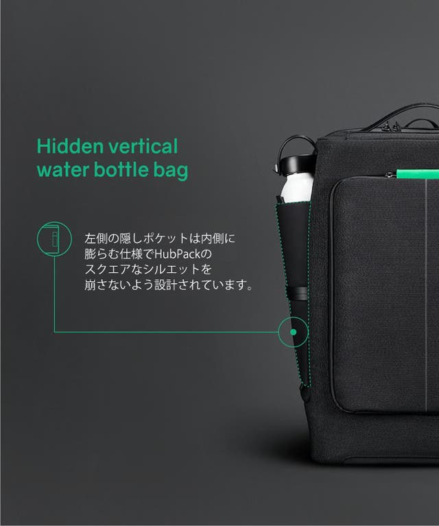 定位置収納で、荷物が探しやすい。正面は観音開きポケット。防刃・盗難