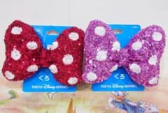 ミニー❤ヘアゴム❤スパンコール❤ピンク・赤♡ディズニー♡リボン
