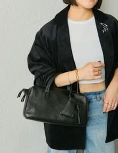 未使用タグ付き イアパピヨネ uchida企画2WAYシンプルボストンバッグ